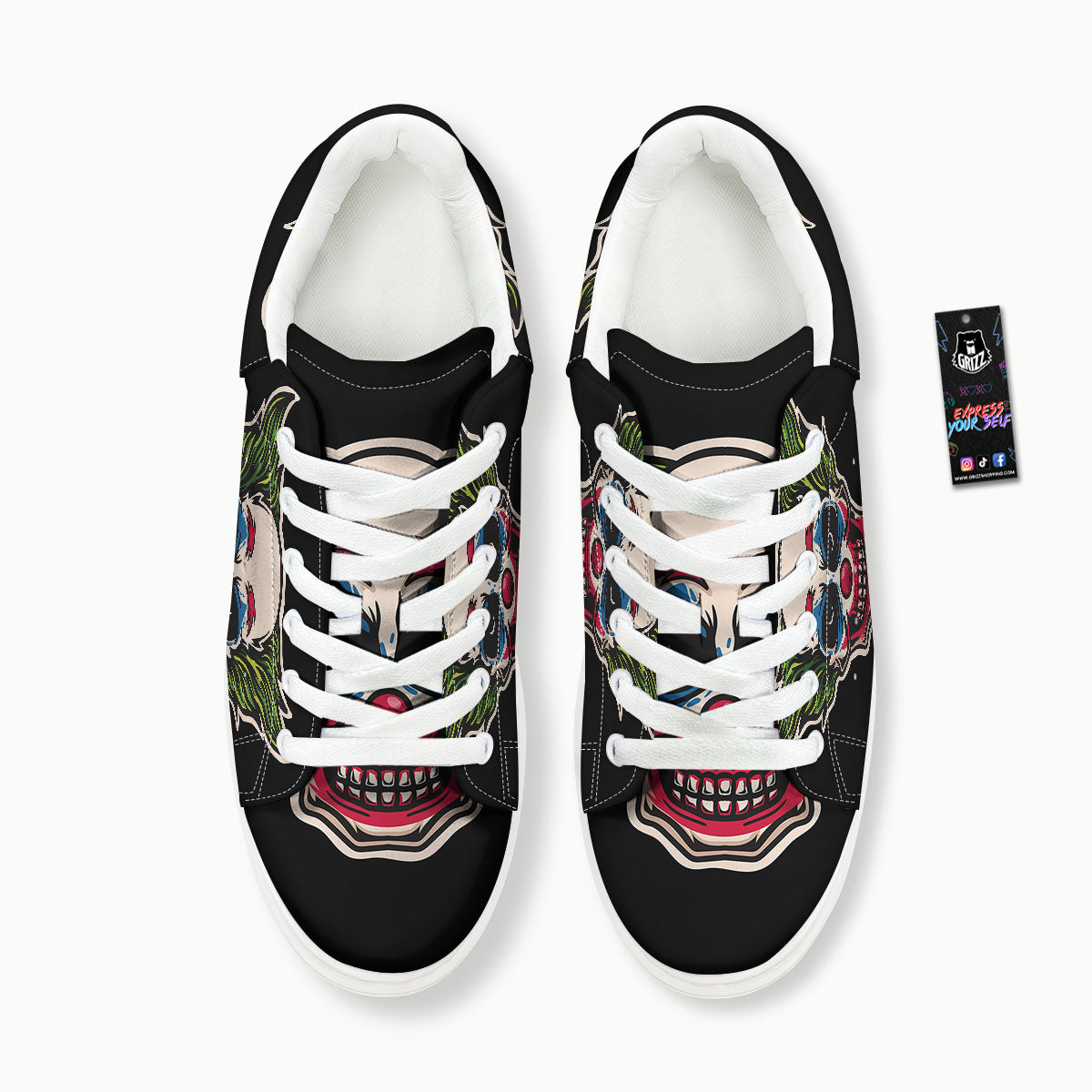 Clown Scary Cartoon Print Platform Shoes-grizzshop