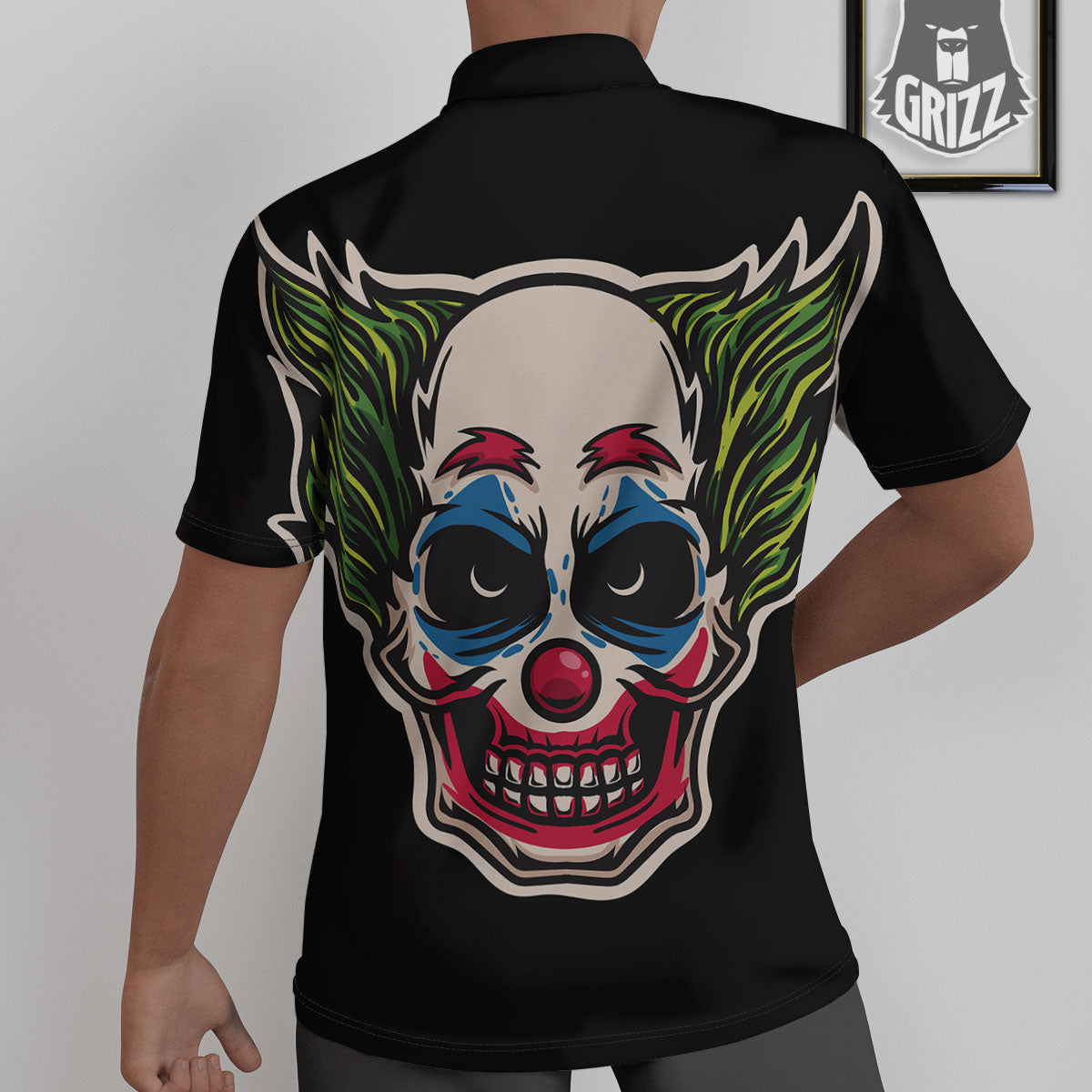 Clown Scary Cartoon Print Untucked Shirts-grizzshop