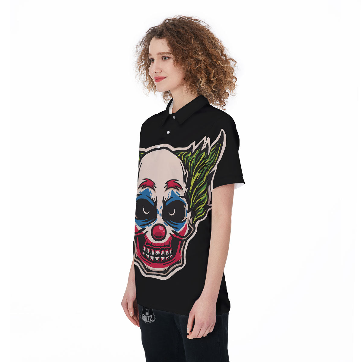 Clown Scary Cartoon Print Women's Golf Shirts-grizzshop
