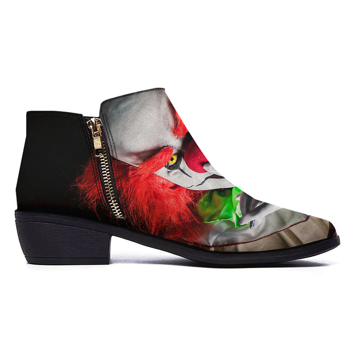 Clown Scary Print Ankle Boots-grizzshop