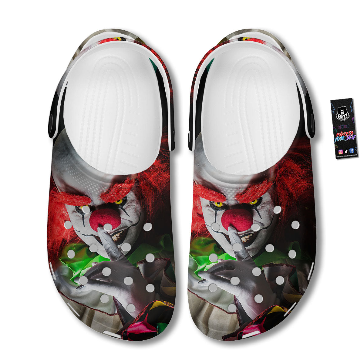 Clown Scary Print Clog-grizzshop