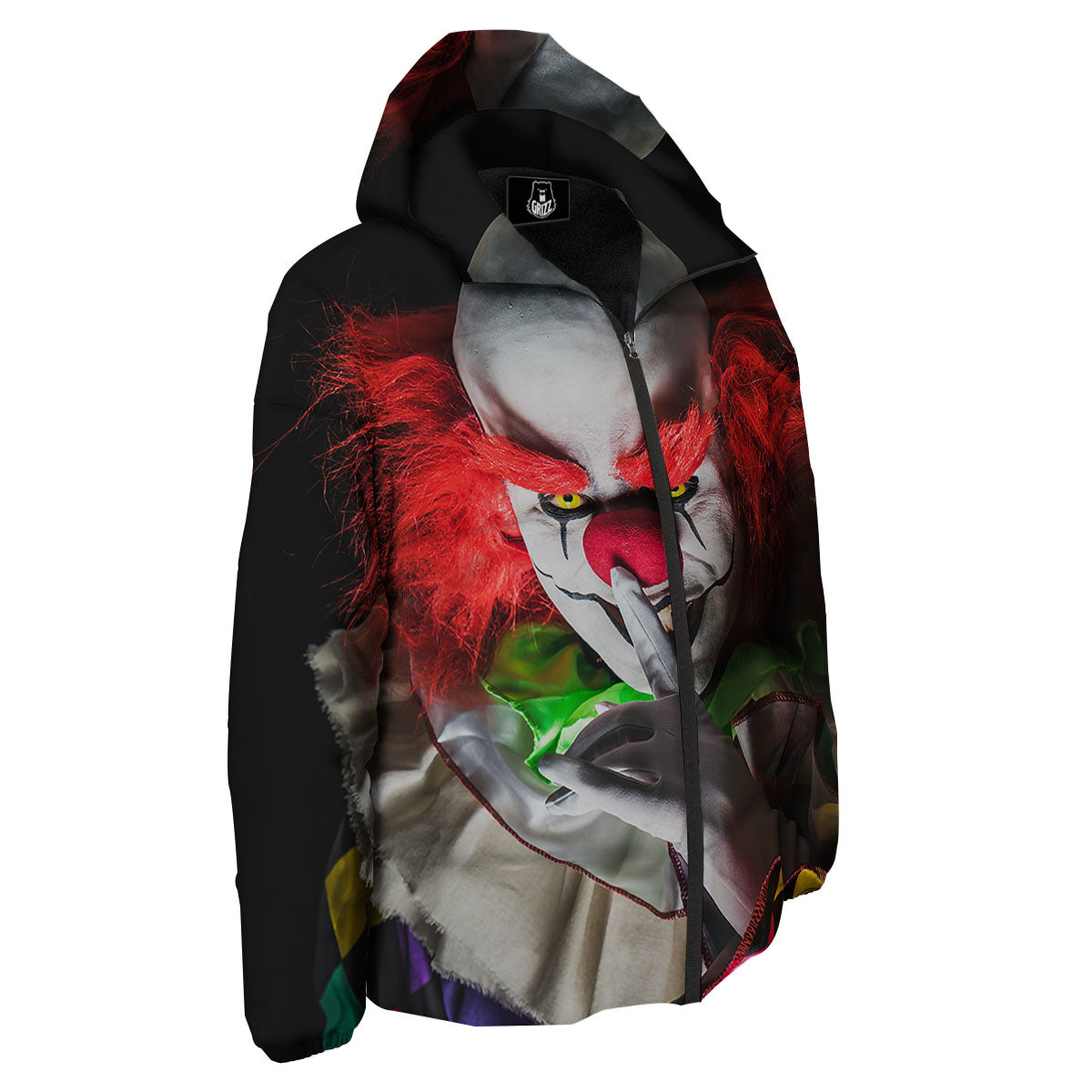Clown Scary Print Down Jacket-grizzshop