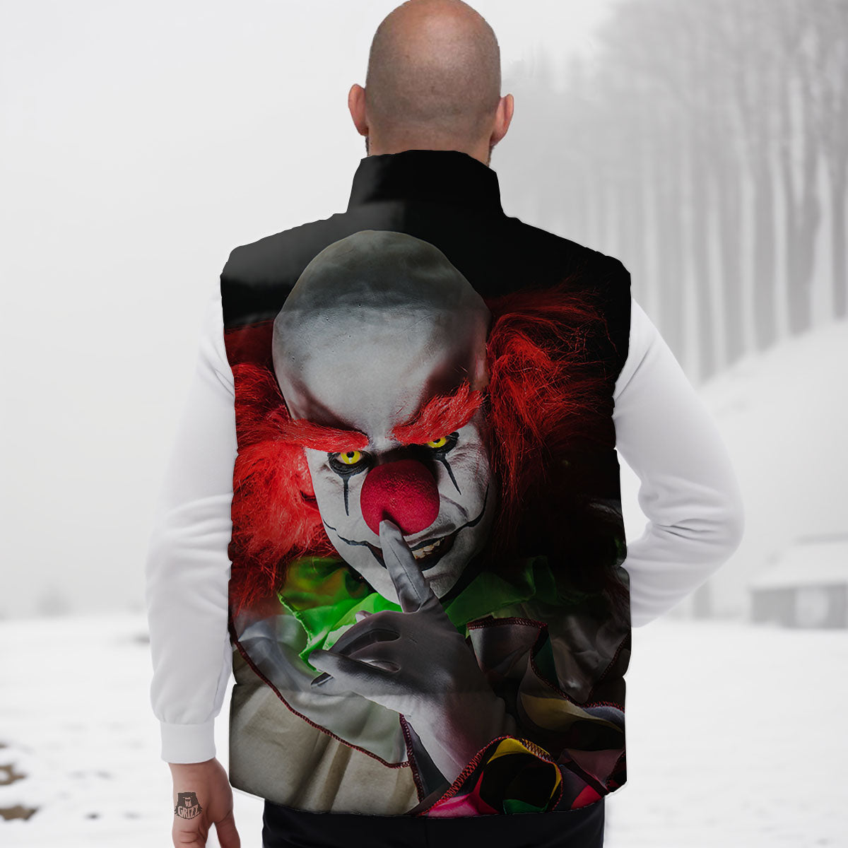 Clown Scary Print Down Vest