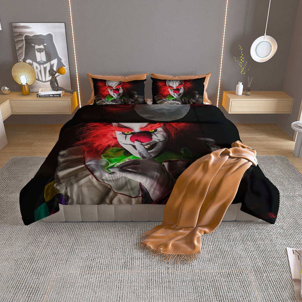 Cherry Blossom Sunrise Japanese Print Duvet Cover Bedding Set