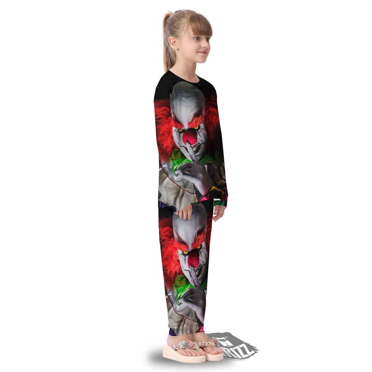 Clown Scary Print Kid's Pajamas-grizzshop