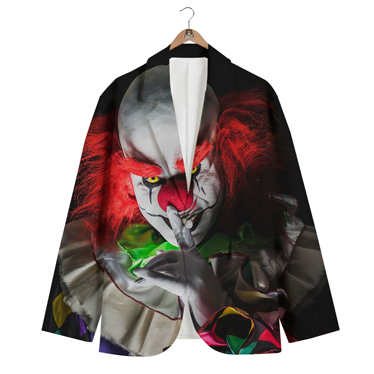 Clown Scary Print Men's Blazer-grizzshop