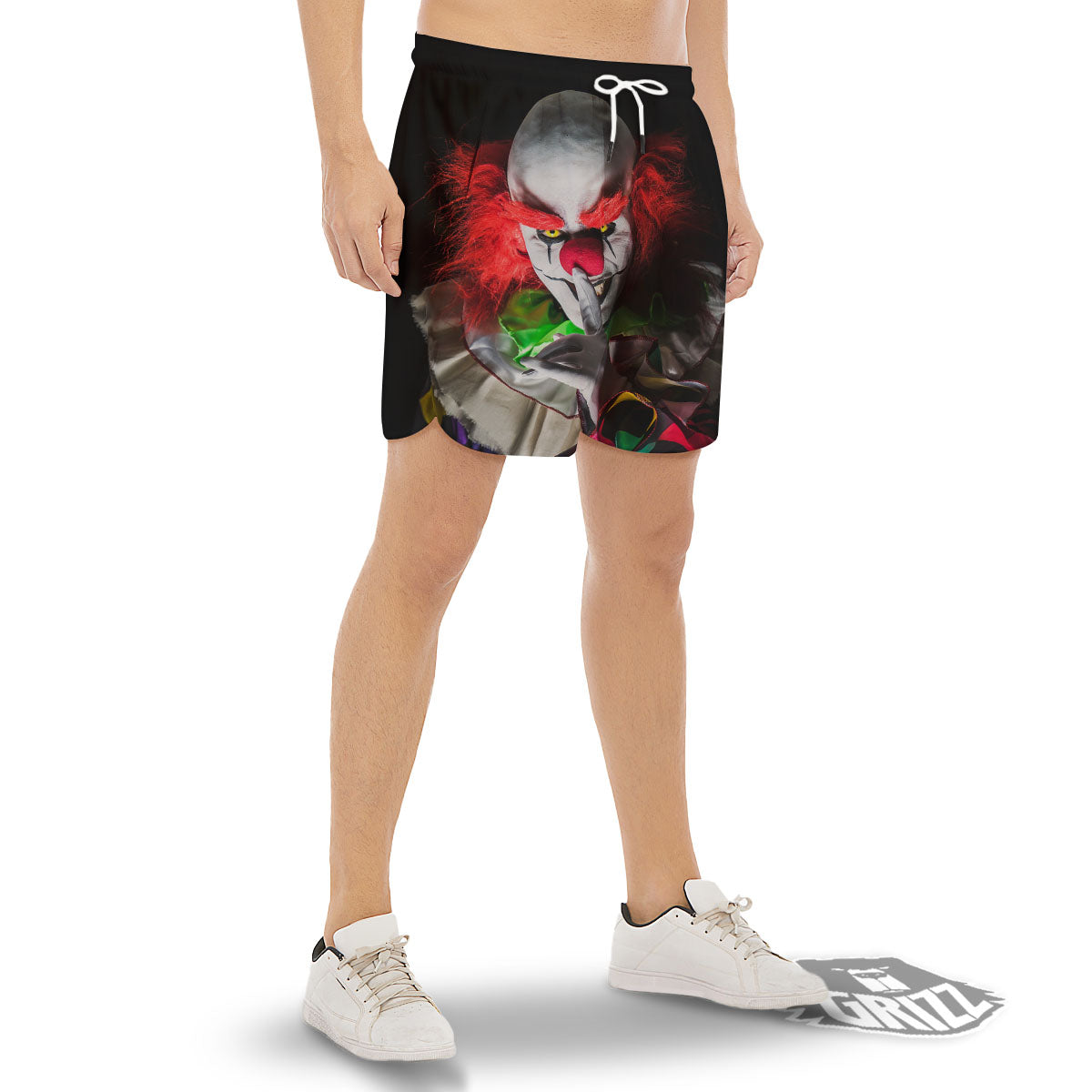 Clown Scary Print Men's Gym Shorts-grizzshop