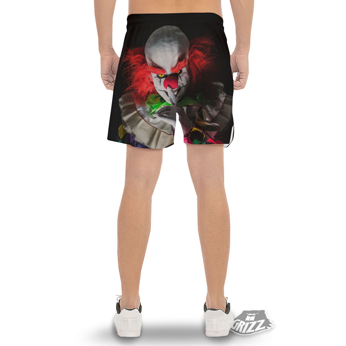 Clown Scary Print Men's Gym Shorts-grizzshop