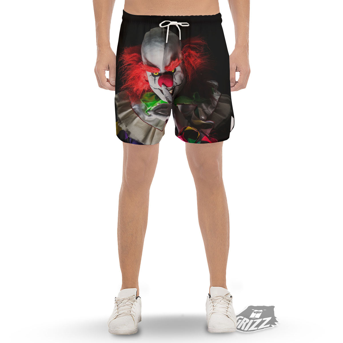 Clown Scary Print Men's Gym Shorts-grizzshop