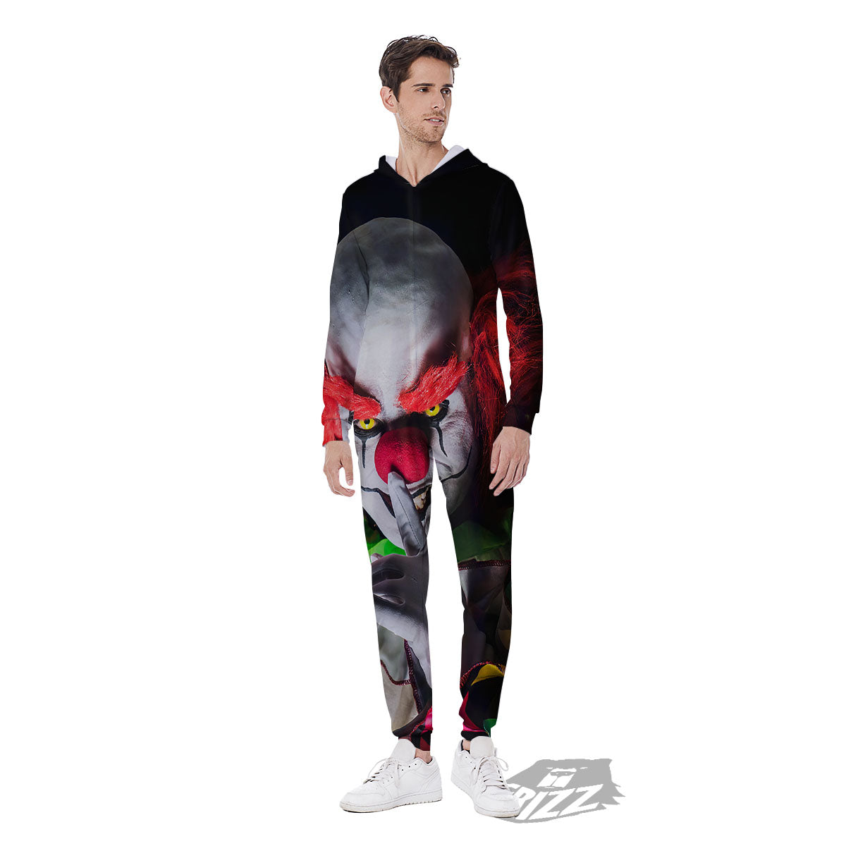 Clown Scary Print Men's Jumpsuit-grizzshop