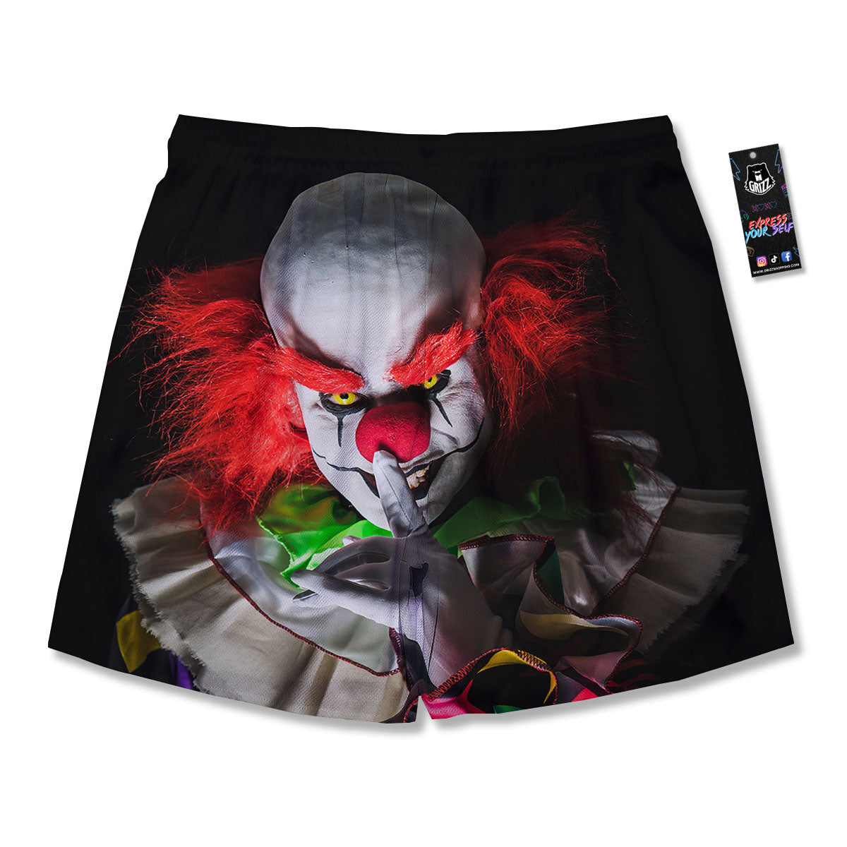 Clown Scary Print Men's Running Shorts-grizzshop