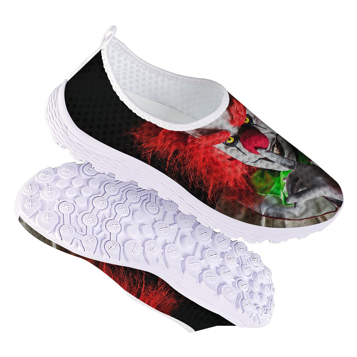 Clown Scary Print Nurse Shoes-grizzshop