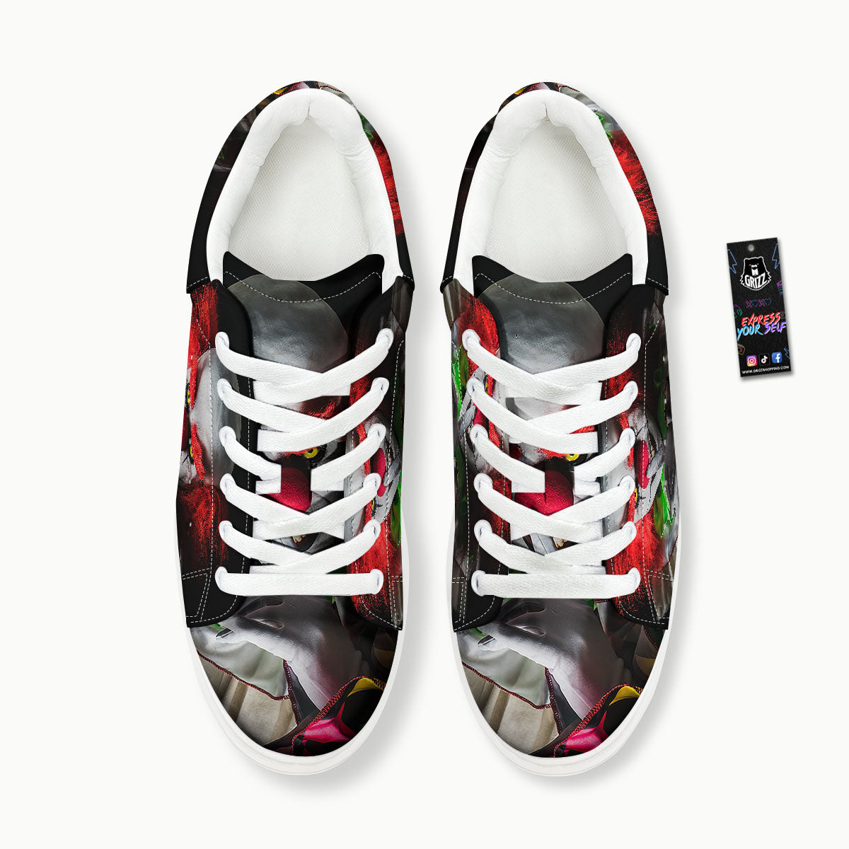 Clown Scary Print Platform Shoes-grizzshop
