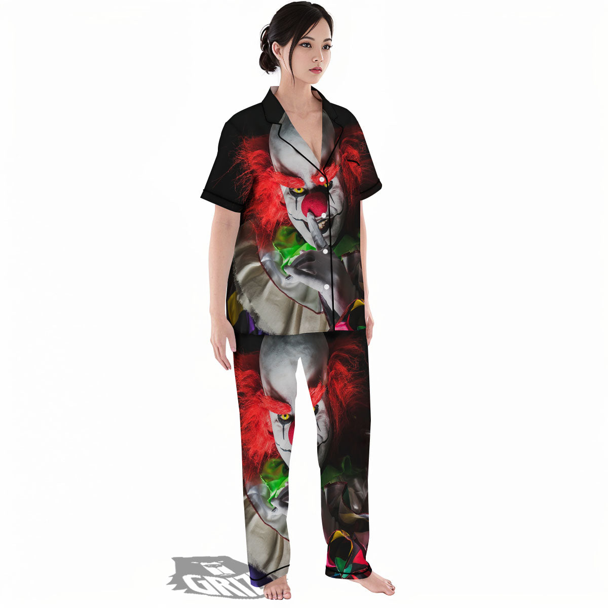 Clown Scary Print Women's Pajamas Set-grizzshop