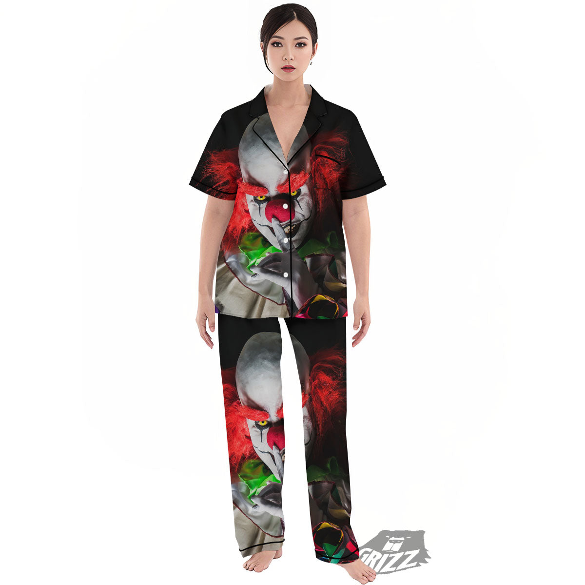Clown Scary Print Women's Pajamas Set-grizzshop