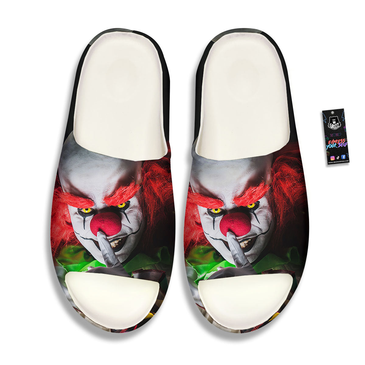 Clown Scary Print Sandals-grizzshop