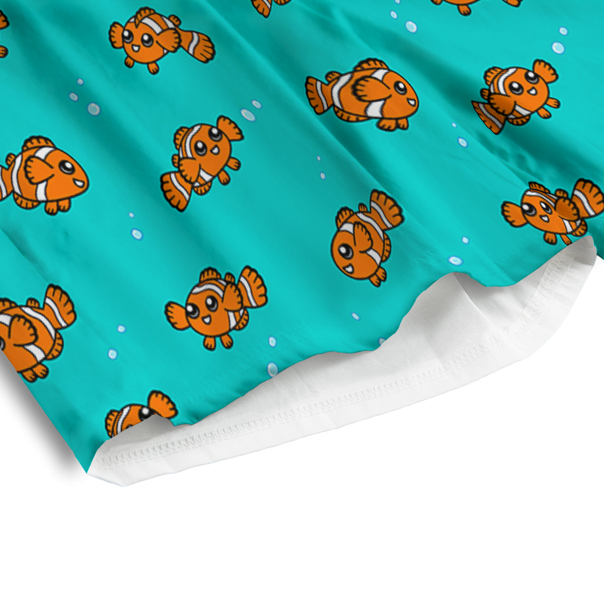 Clownfish Cute Watercolor Blue Print Pattern Men's Athletic Shorts