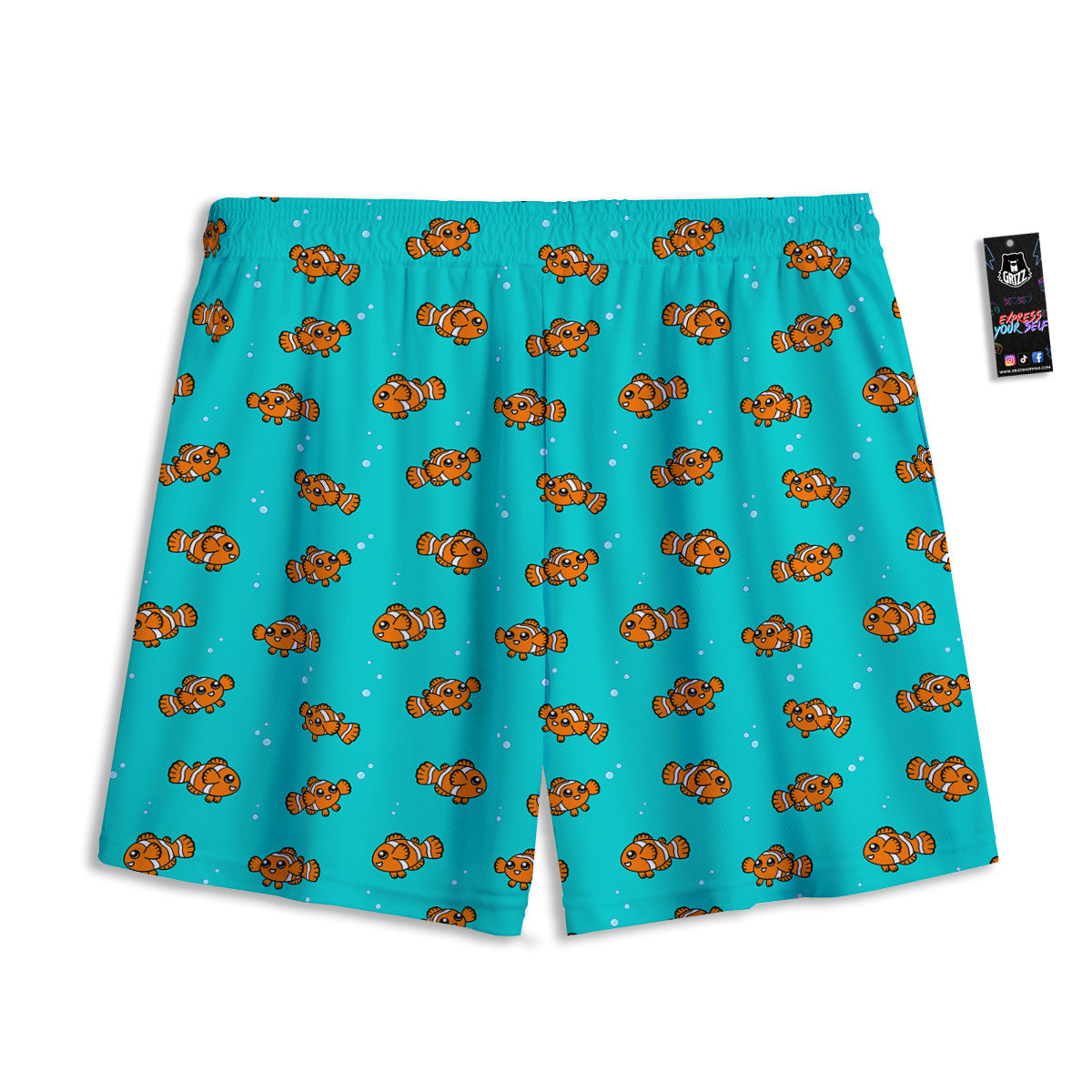 French Bulldog Wearing Glasses Print Mesh Shorts
