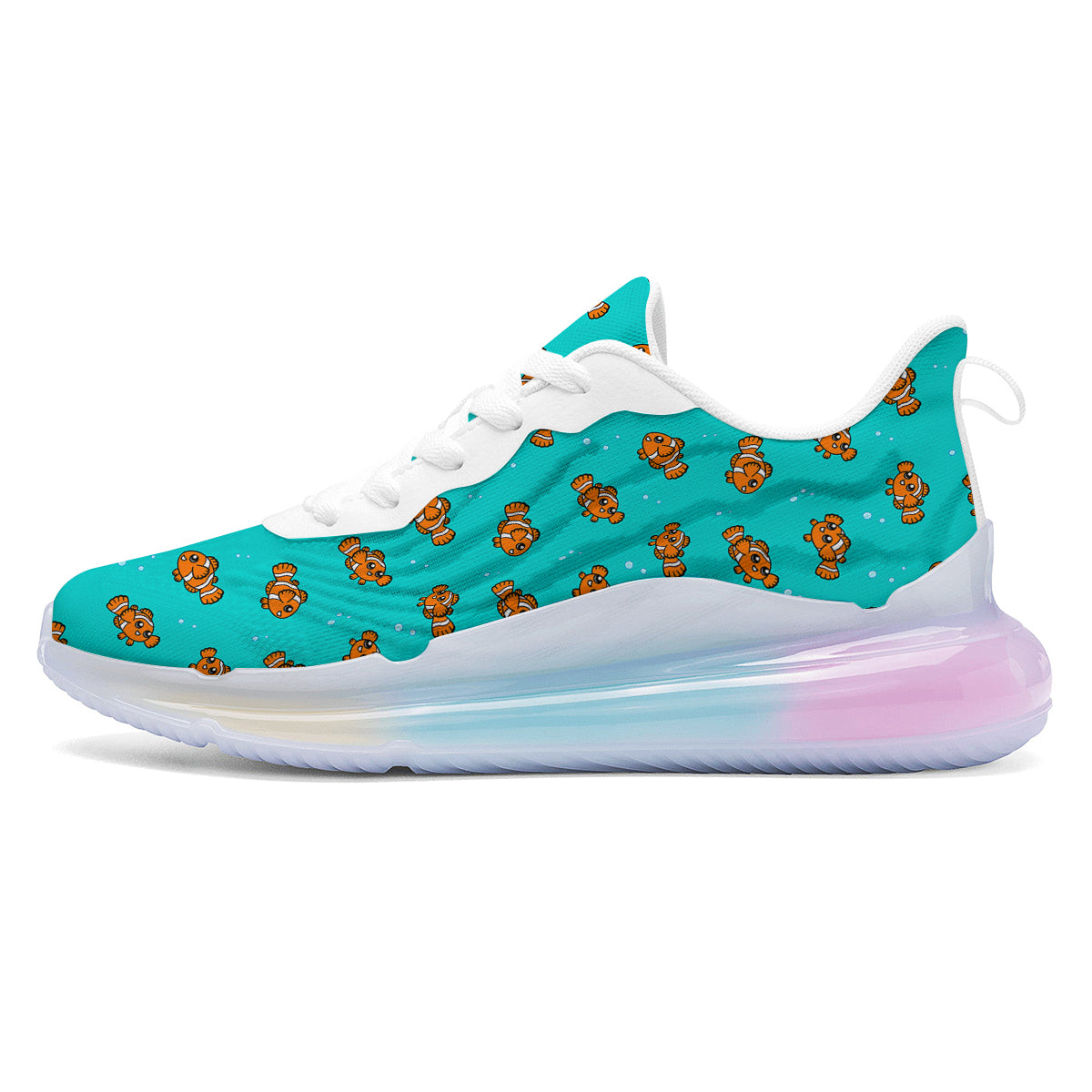 Clownfish Cute Watercolor Blue Print Pattern Running Sneakers-grizzshop