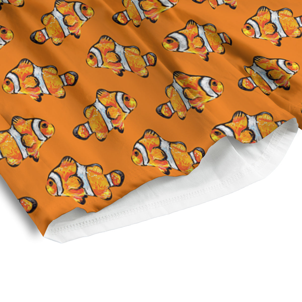 Clownfish Orange Print Pattern Men's Athletic Shorts