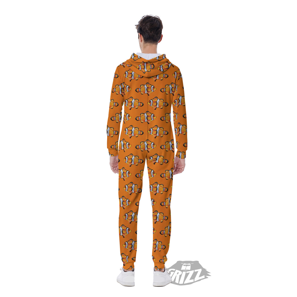 Clownfish Orange Print Pattern Men's Jumpsuit-grizzshop