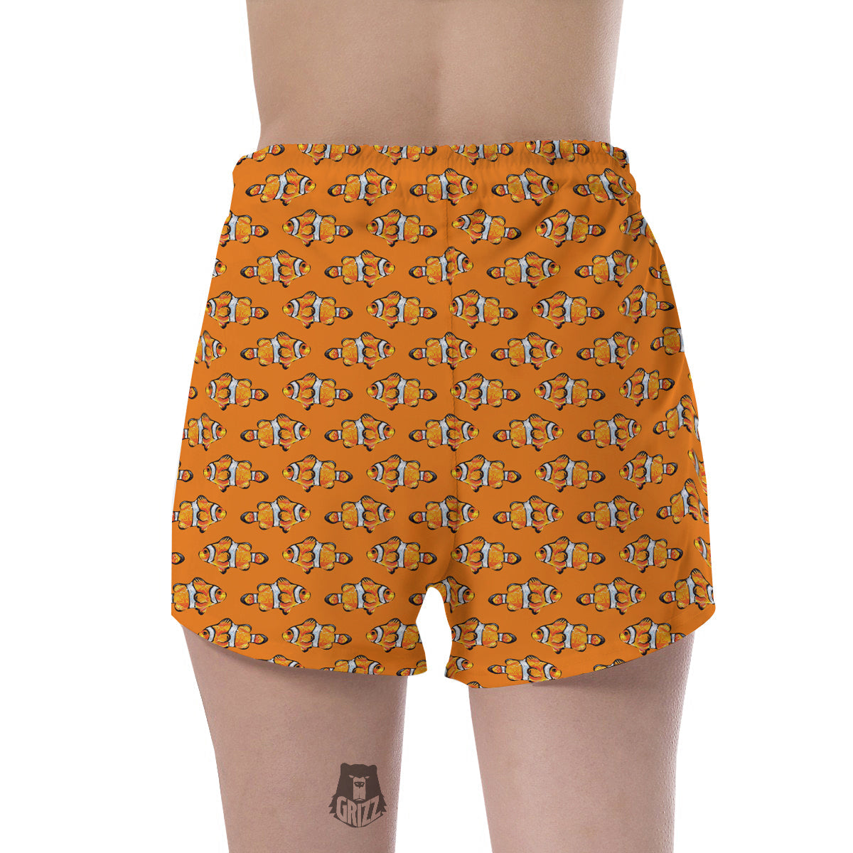 Clownfish Orange Print Pattern Women's Shorts-grizzshop