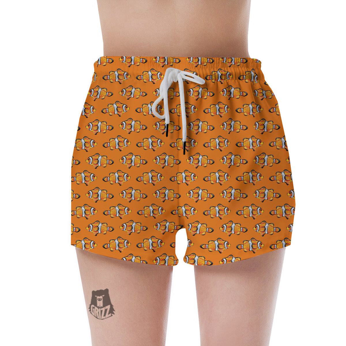 Clownfish Orange Print Pattern Women's Shorts-grizzshop