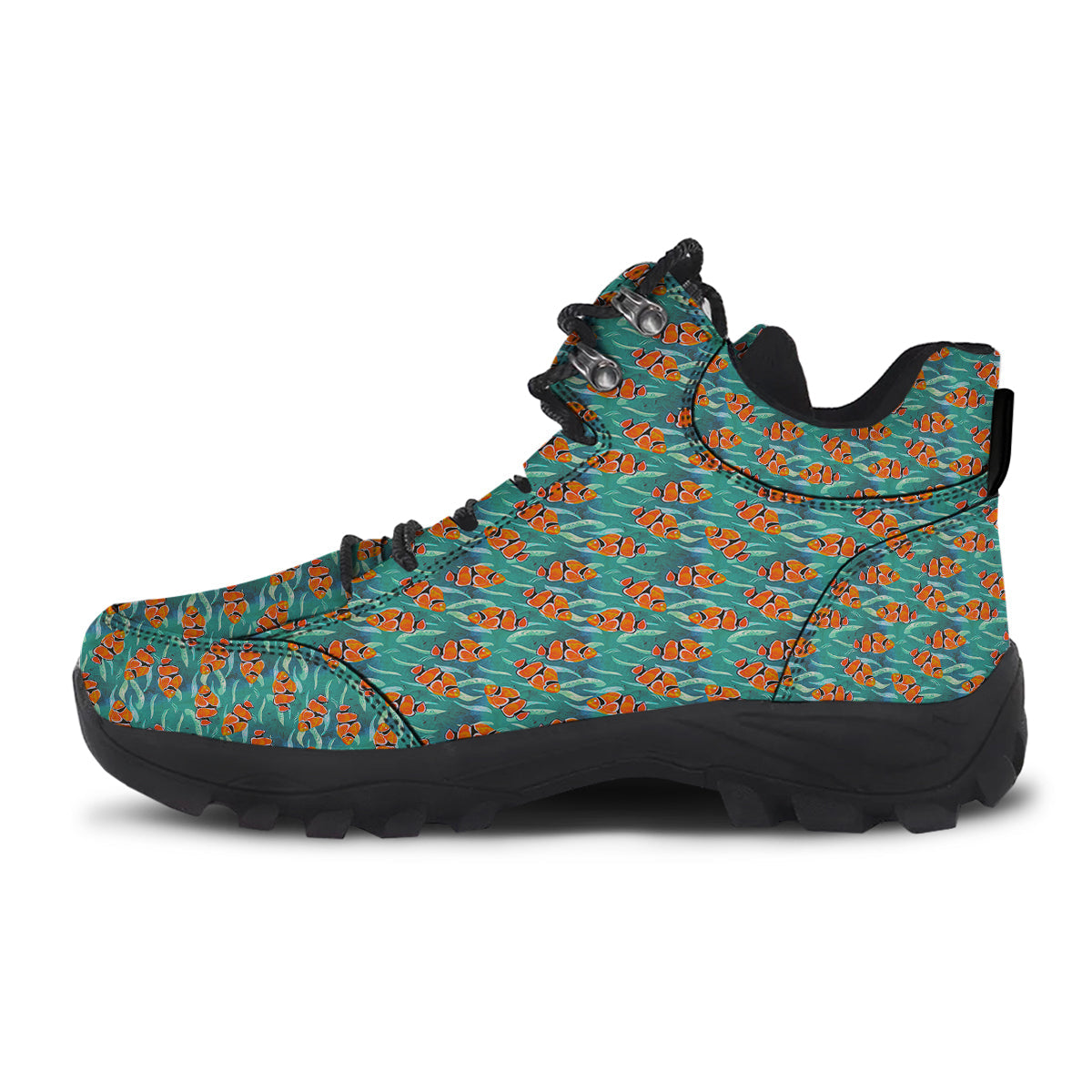 Clownfish Watercolor Blue Print Pattern Hiking Shoes-grizzshop