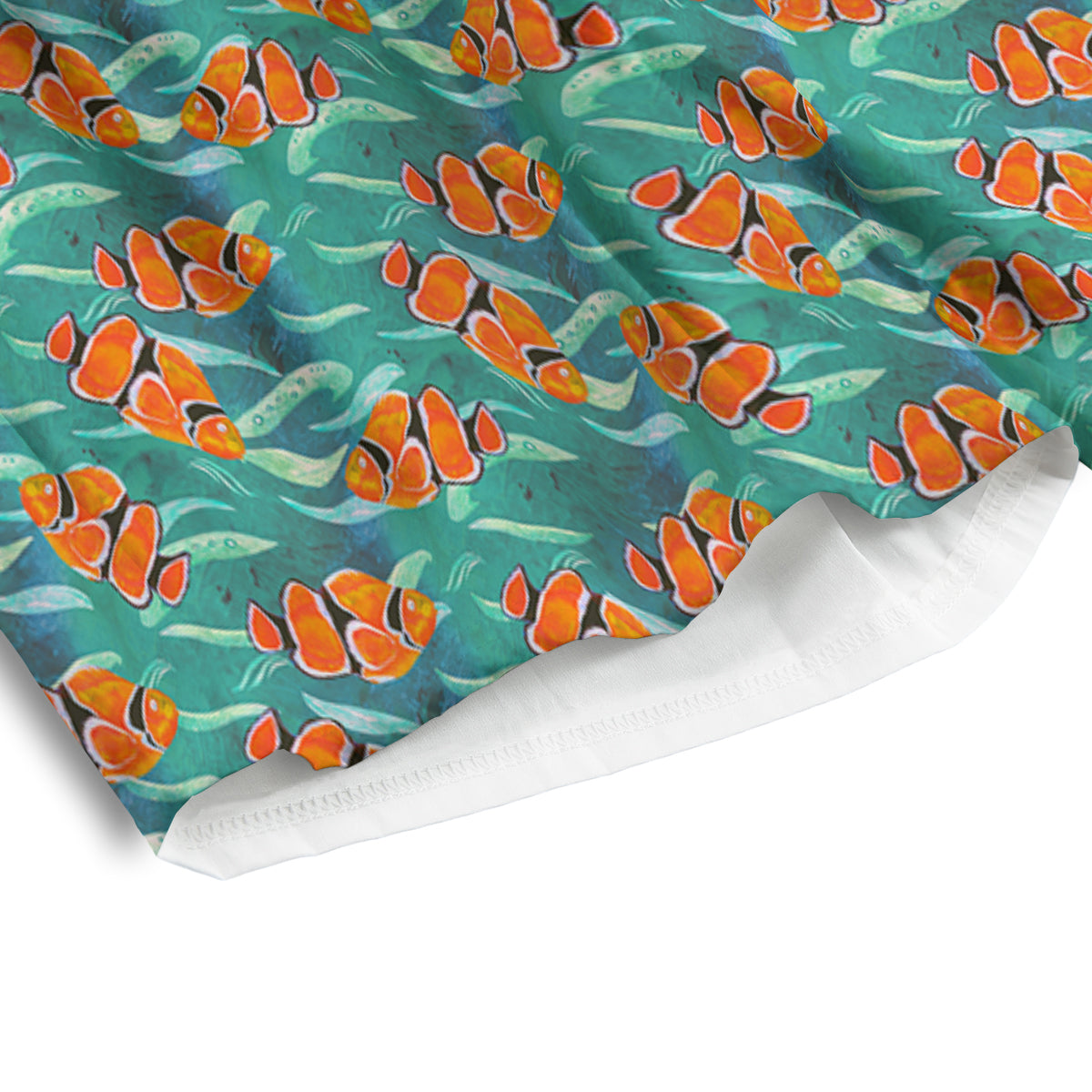 Clownfish Watercolor Blue Print Pattern Men's Athletic Shorts