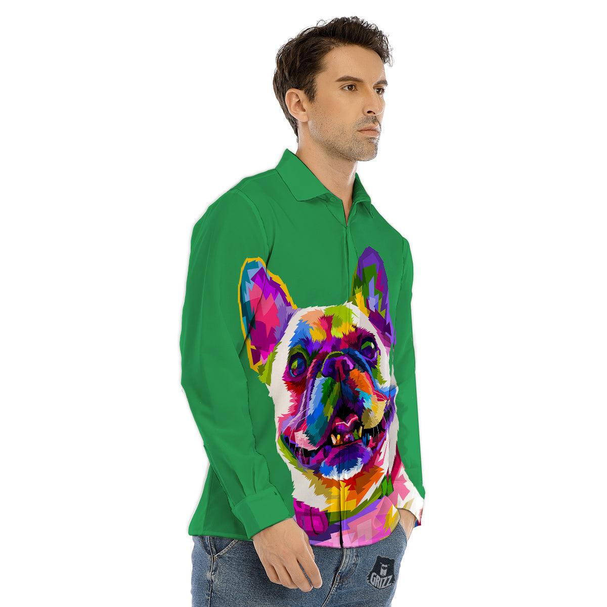 Clownfish Watercolor Blue Print Pattern Men's Dress Shirts-grizzshop