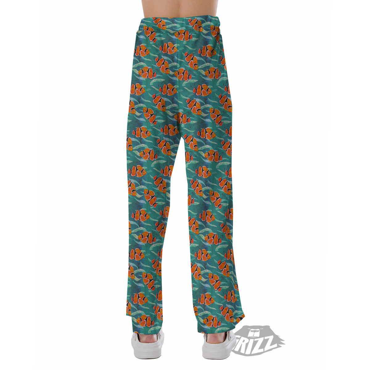 Clownfish Watercolor Blue Print Pattern Pajama Pants-grizzshop