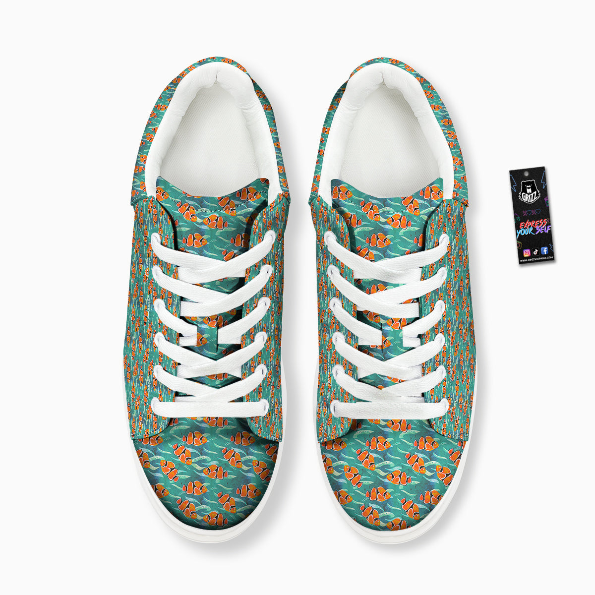 Clownfish Watercolor Blue Print Pattern Platform Shoes-grizzshop