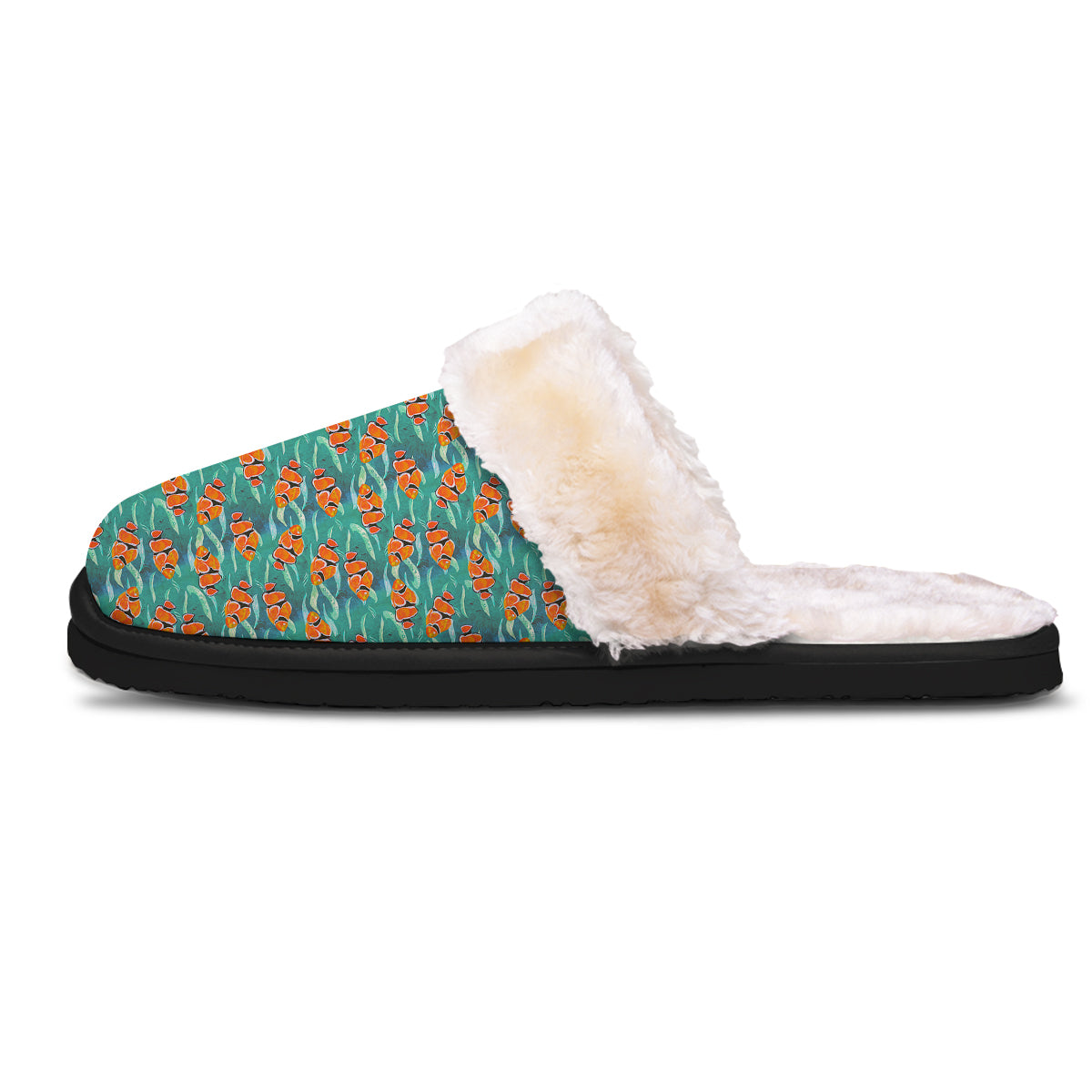 Clownfish Watercolor Blue Print Pattern Slippers-grizzshop