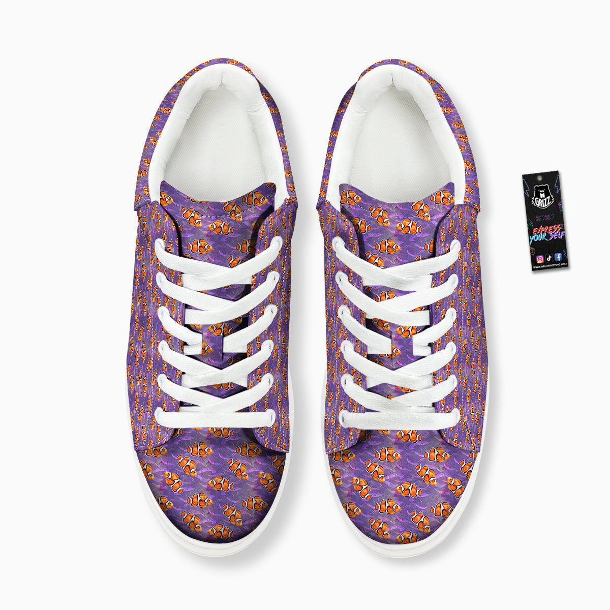 Clownfish Watercolor Purple Print Pattern Platform Shoes-grizzshop
