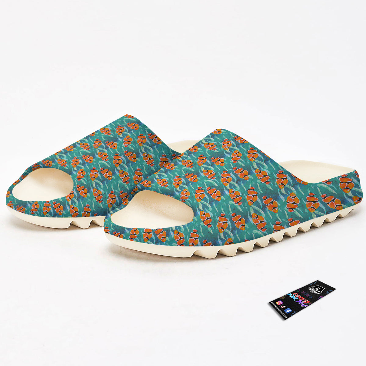 Clownfish Watercolor Blue Print Pattern Sandals-grizzshop