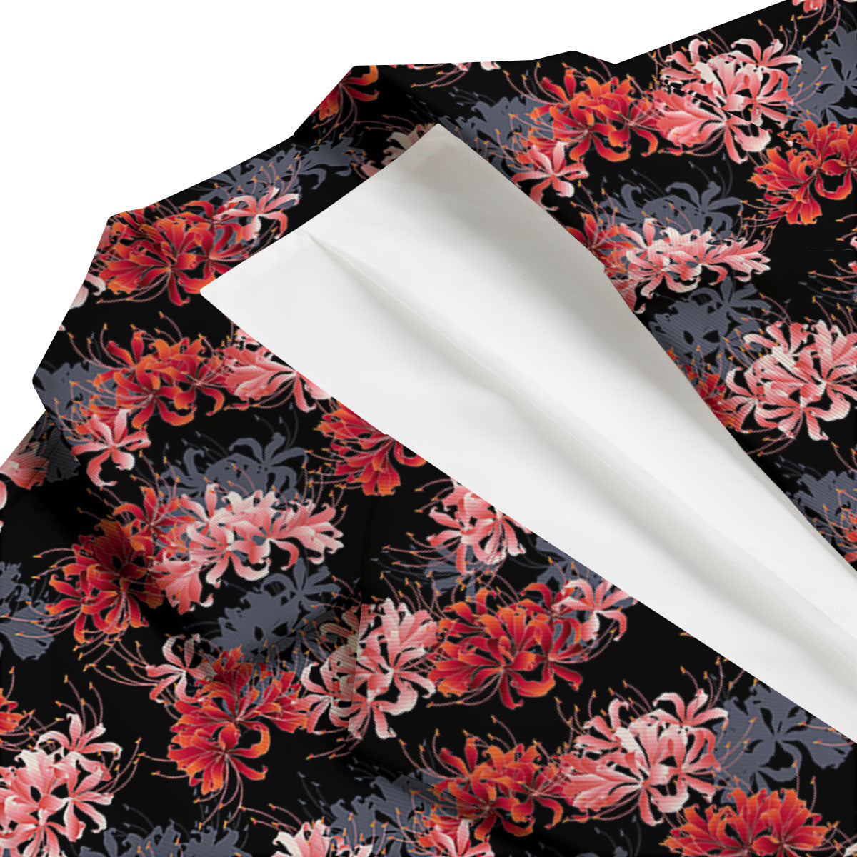 Cluster Amaryllis Japanese Print Pattern Men's Blazer-grizzshop