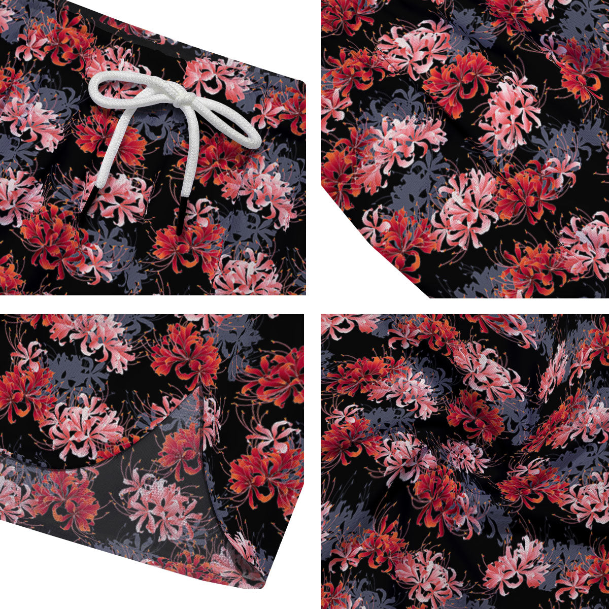 Cluster Amaryllis Japanese Print Pattern Men's Running Shorts-grizzshop