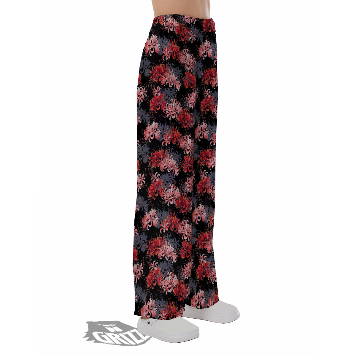 Cluster Amaryllis Japanese Print Pattern Pajama Pants-grizzshop