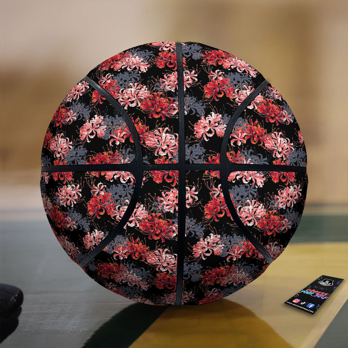 Cluster Amaryllis Japanese Print Pattern Basketball