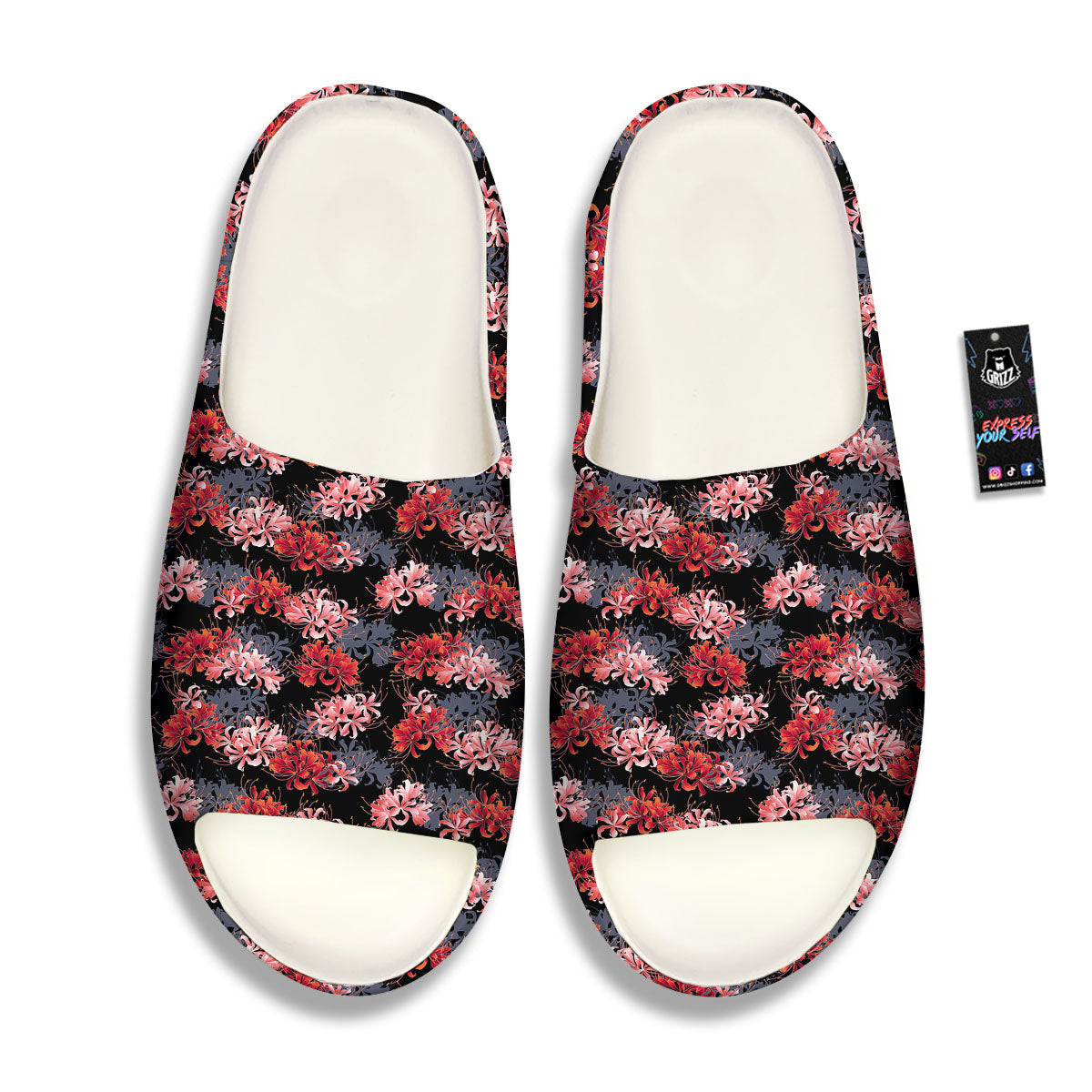 Cluster Amaryllis Japanese Print Pattern Sandals-grizzshop