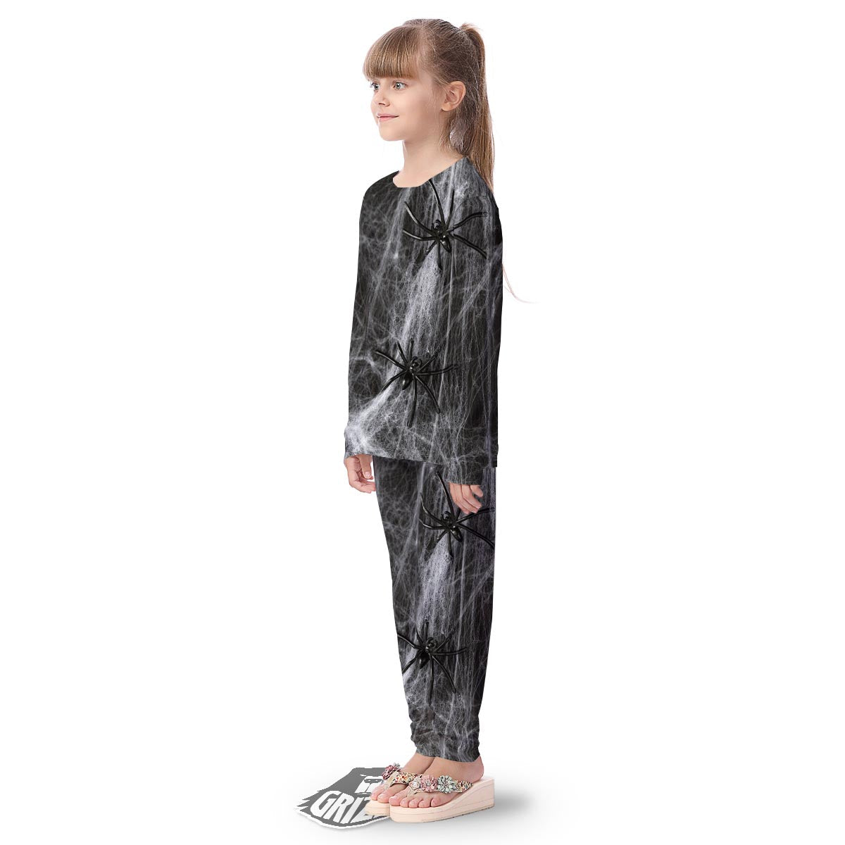 Cobweb And Toy Spiders Print Kid's Pajamas-grizzshop