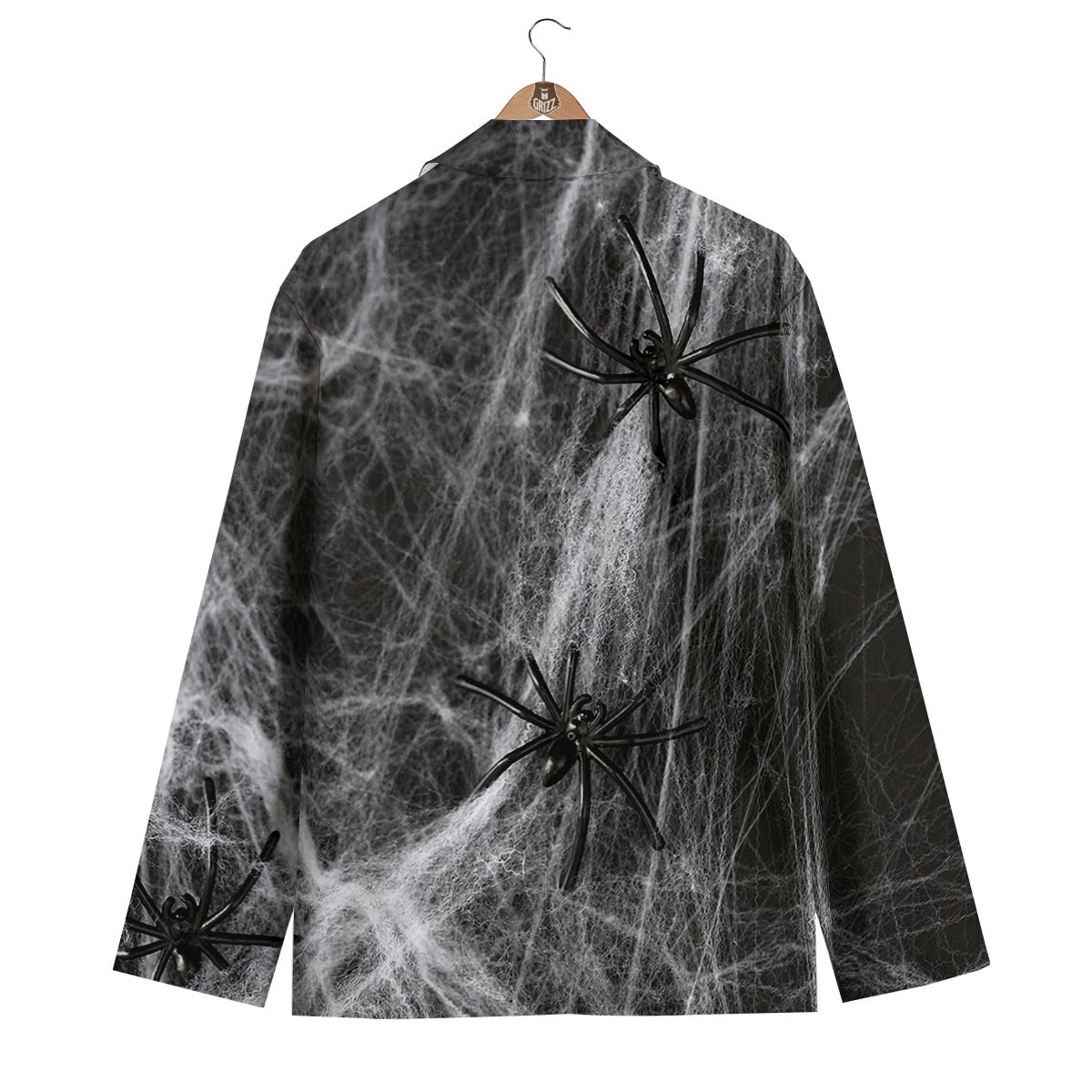 Cobweb And Toy Spiders Print Men's Blazer-grizzshop