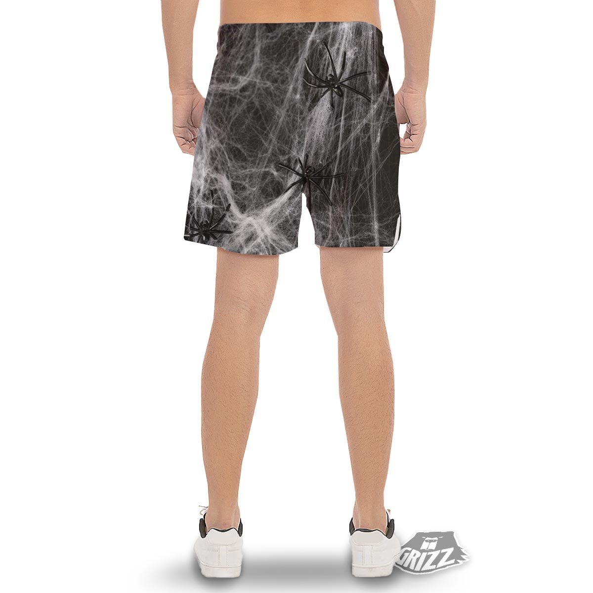 Cobweb And Toy Spiders Print Men's Gym Shorts-grizzshop