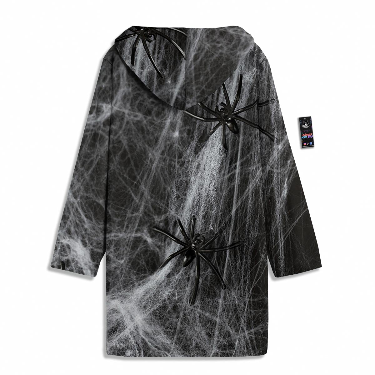 Cobweb And Toy Spiders Print Men's Windbreaker Jacket-grizzshop