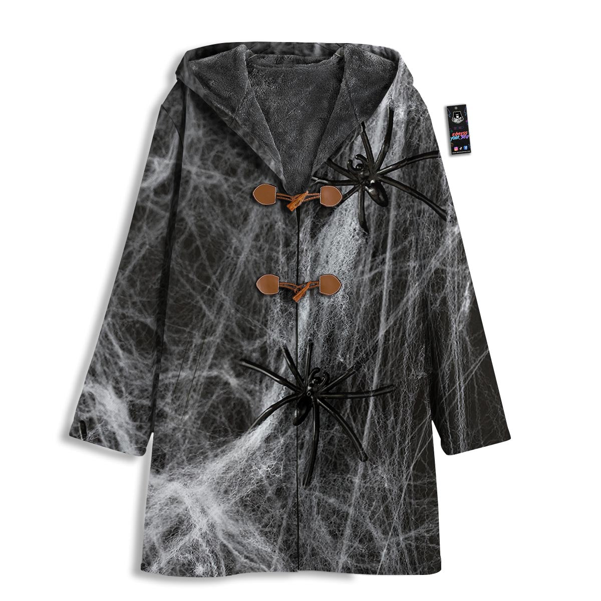 Cobweb And Toy Spiders Print Men's Windbreaker Jacket-grizzshop
