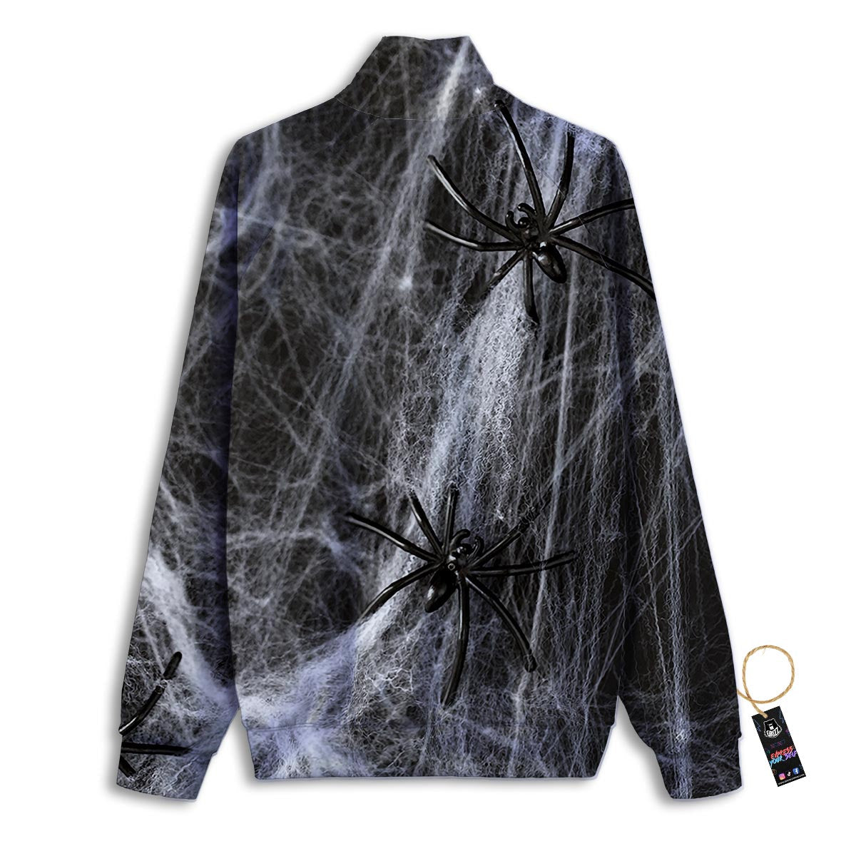Cobweb And Toy Spiders Print Track Jacket-grizzshop