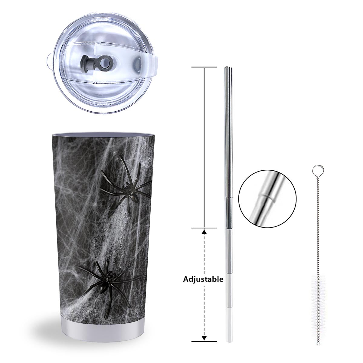Cobweb And Toy Spiders Print Tumbler-grizzshop