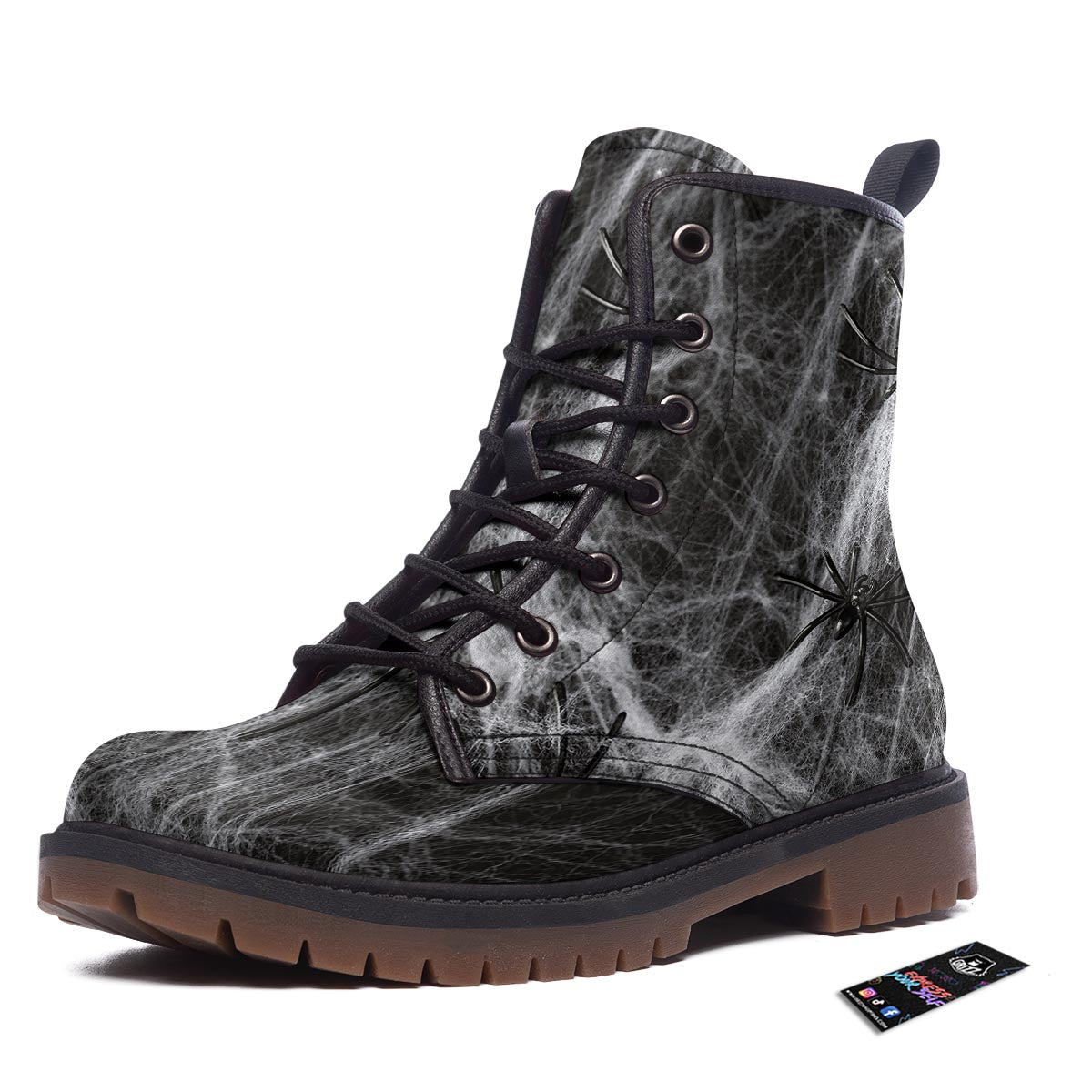 Cobweb And Toy Spiders Print Work Boots-grizzshop
