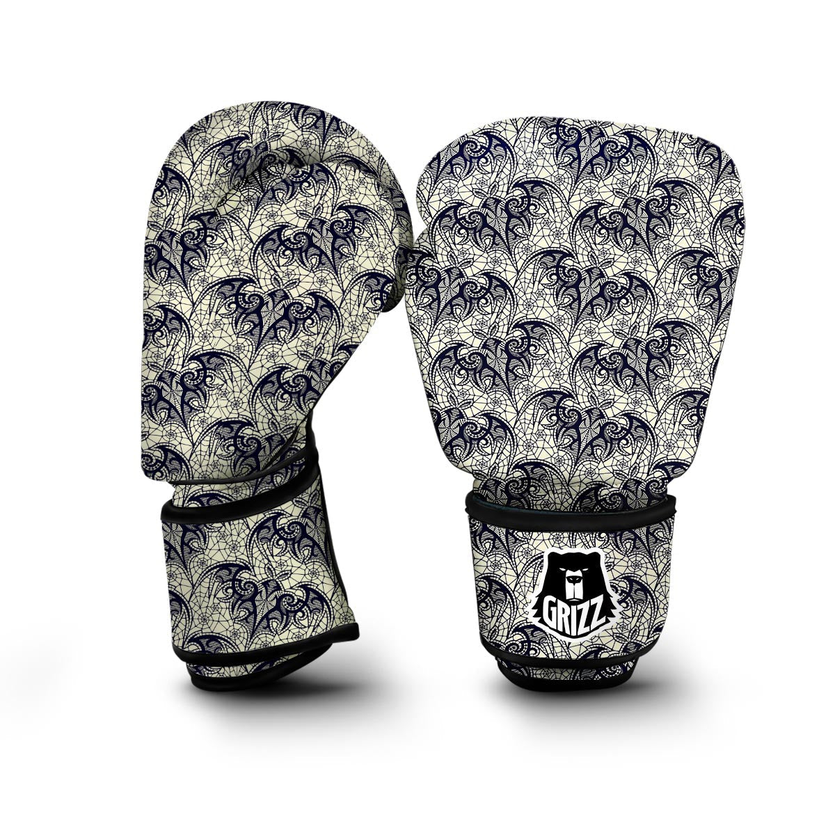 Cobweb Halloween Bat Pattern Print Boxing Gloves-grizzshop