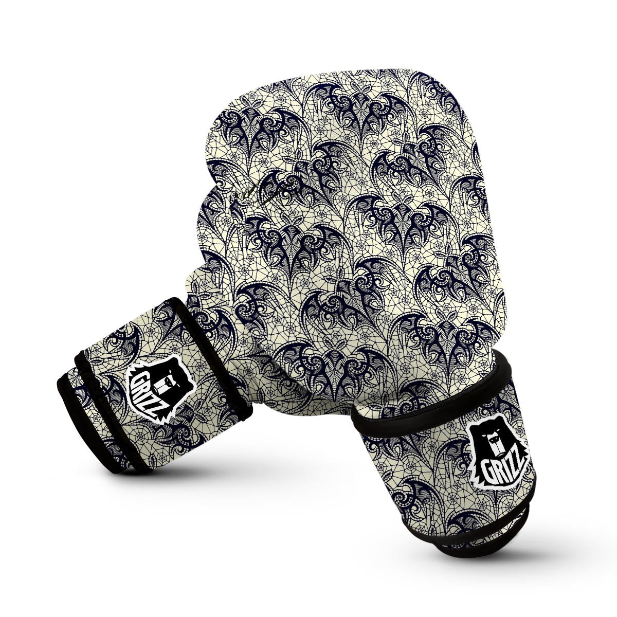 Cobweb Halloween Bat Pattern Print Boxing Gloves-grizzshop